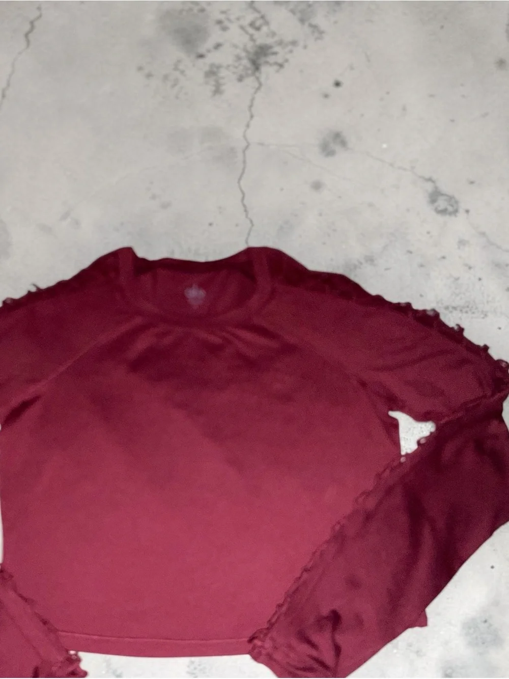 ALO High Line lattice Long-Sleeve Crop Top in Black Cherry size Medium
